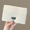 Cute bear wool hat women's winter plush warm fluffy autumn and winter big head circumference knitted hat