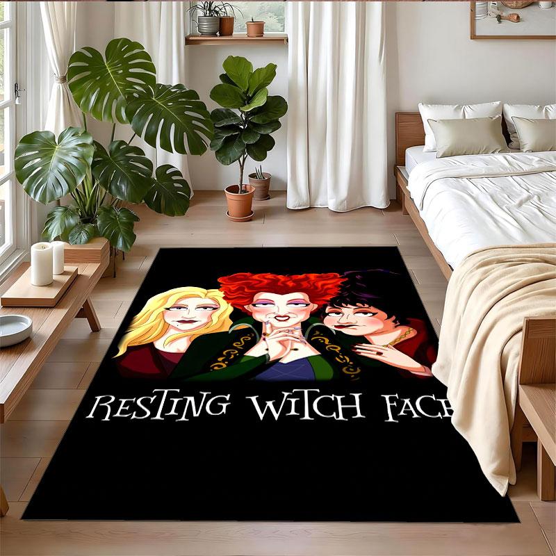 Crystal Velvet Rug Soft Non Slip Indoor Floor Mat Home DecorHocus Pocus Sanderson Sisters