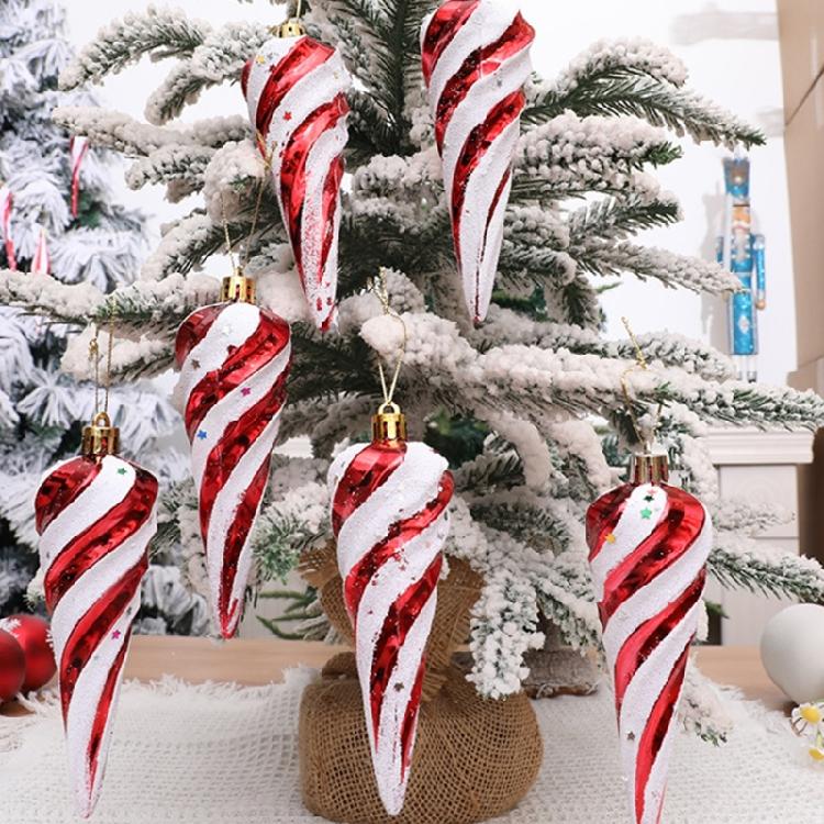 Portable Candy Cane Christmas Decors Elegant Spirals Candy Christmas Tree Hanging Ornament Home Decoration
