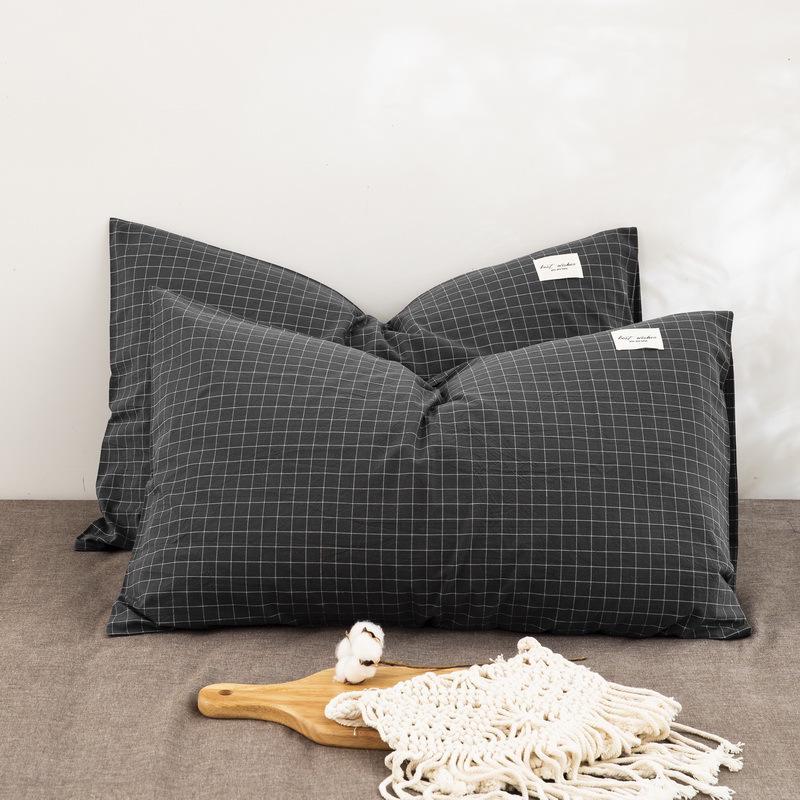 Set di Federe 100% Cotone Puro Lavato per Dormitorio - Confezione da Due Federe, Adatto per Cuscini Singoli o Doppi.