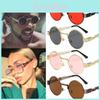 Unisex Retro Round Sunglasses With Lightweight Metal Frame For Uv Protection**