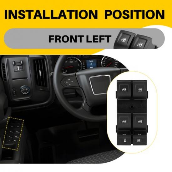Power Window Switch Driver Front Left Side For GMC SIERRA 2500 3500 2015- EA