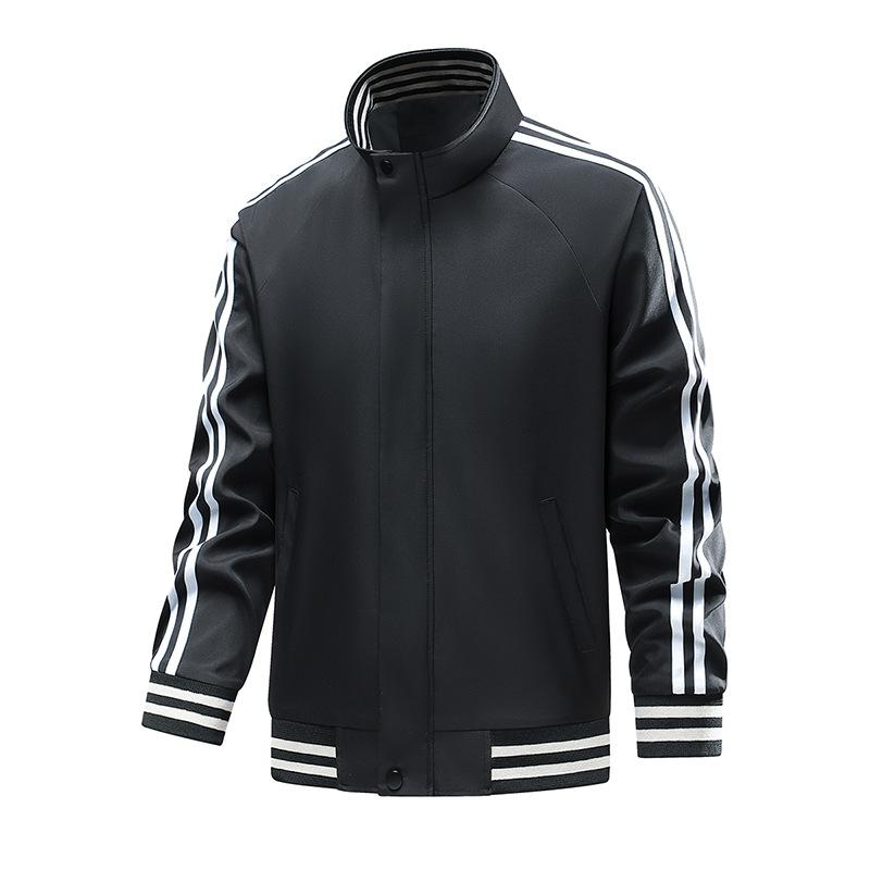 New Autumn Fashion Casual Sports Jacket Men's Stand-up Collar Three-bar Cardigan Trendy Jacket