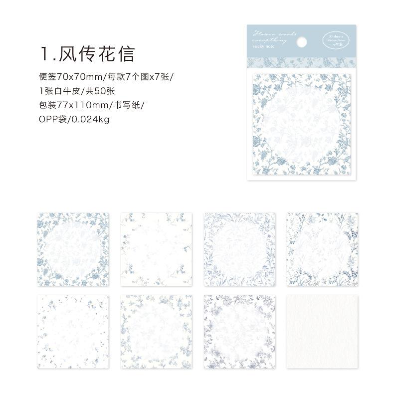 1pack/50Pcs European Floral Square Paper Vintage Art Style DIY Handmade Album Scrapbooking Decorative Paper Supplies