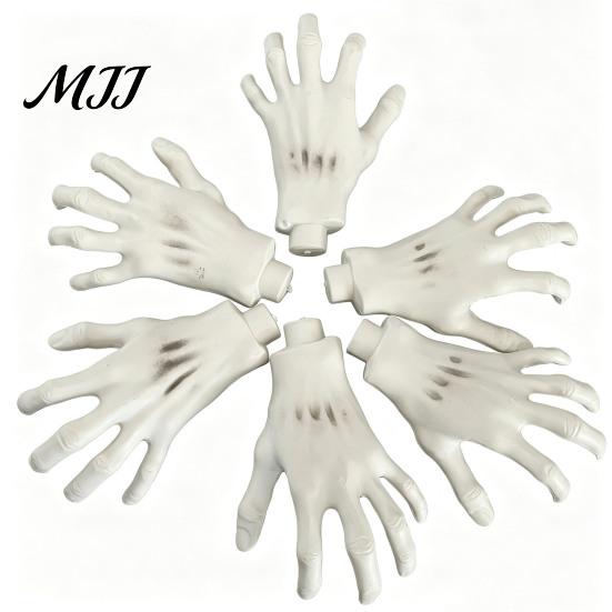 Script Killing Game Supplies 1 Pair Halloween Skeleton Hands, Realistic Plastic Zombie Life Spooky Lawn Cemetery Decors Size Severed Fake Hands
