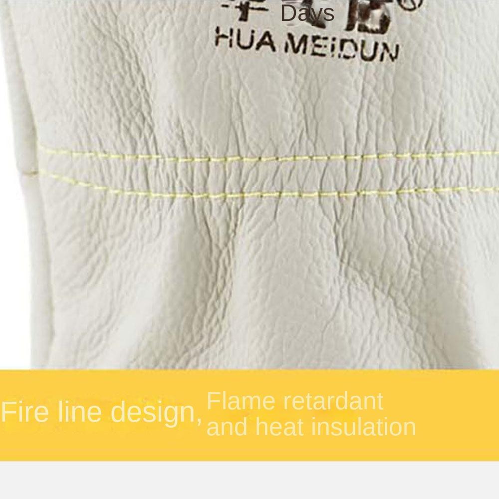 White Work Safe Glove Heat-Resistant Protective Mittens Durable Welding Gloves  Workplace