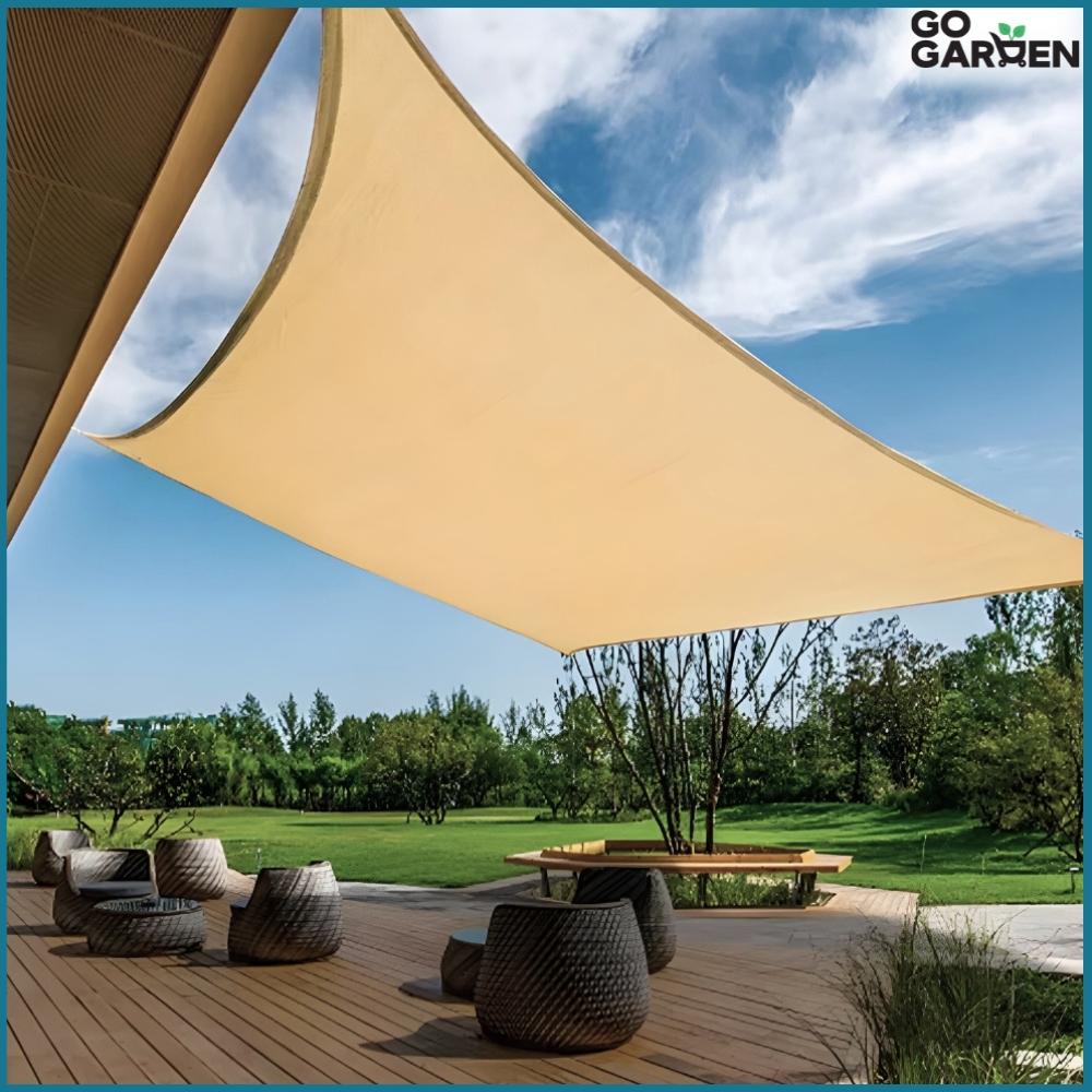 Sail awning for terrace balcony sun canopy UV sun beige 4x3
