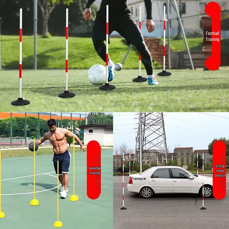 Lantuan Football Training Agility Poles with Rubber Bases