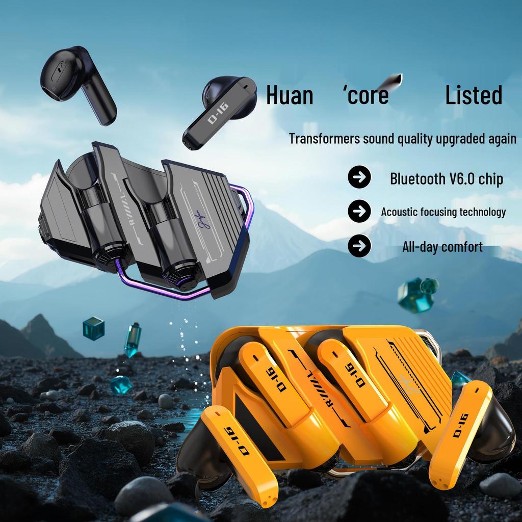 GQ-16 Bluetooth Headset: Cool Mecha Style, Semi-In-Ear, High-Quality Noise Reduction
