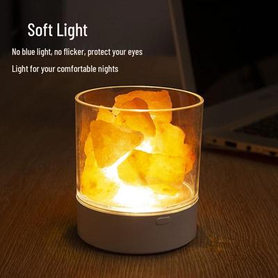Nordic Himalayan Salt Lamp: USB-Powered Warm Bedside Night Light and Romantic Gift