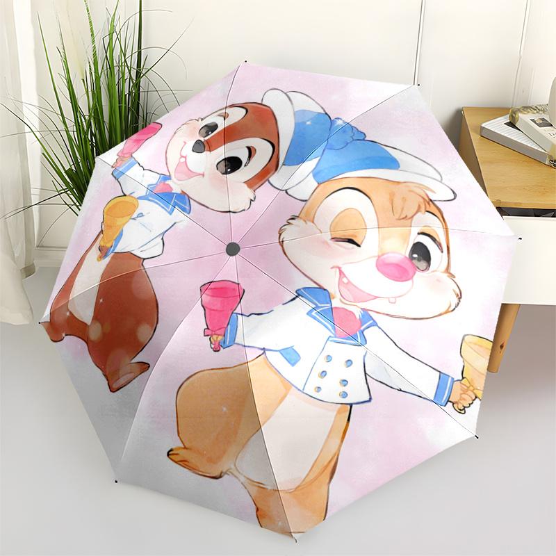 

1pc Chip n Dale s Jingle Bell Adventure Pattern Umbrella, Fashionable, Personalized, High-Value Folding Umbrella, a Must-Have for Summer,