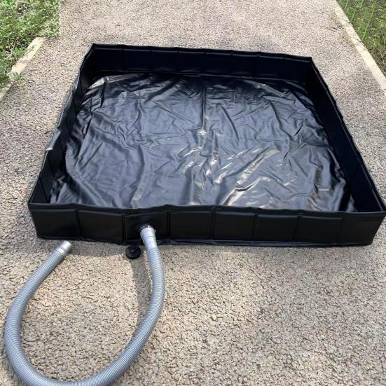 Outdoor Shower Base with Detachable Drain Pipe Foldable Waterproof PVC Outdoor Camping Beach RV Shower Pan Floor Stall