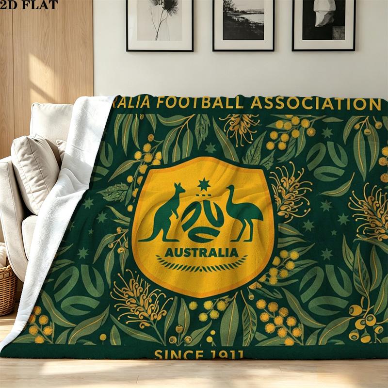 Socceroos Print Flannel Blanket High Quality Warm Comfortable Cover for All Seasons Perfect for Gifts Home Decor