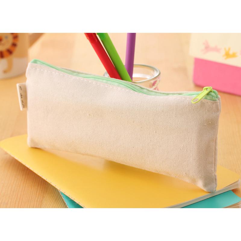 Bojin Canvas DIY Blank Pencil Case for Student Art - Perfect for Hand-Painting for Boys and Girls