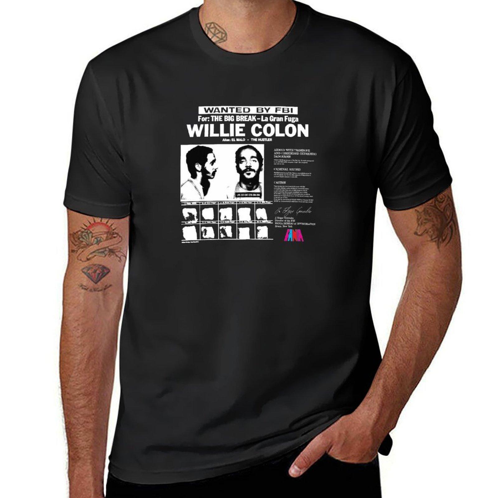 ZheXiong TEE Willie Colon Zwart T-shirt grappige t-shirts anime kleding zwaargewichten grote maten t-shirts voor mannen 2XL