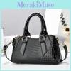 Trendy Crocodile Pattern Stylish Pillow Bag Versatile Large Capacity Handbag