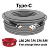 6A Type-C Cable Extended 8-Meter Super-Charging USB Cable Suitable for Huawei Xiaomi Switch SonyPs5 8M 5M 3M 2M 1.5M1M Datakabel