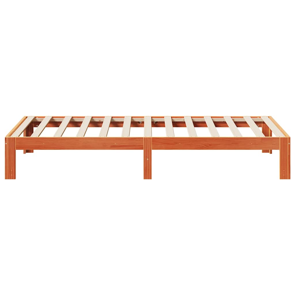 Solid Wood Bed Frame without Mattress Wax Brown 90 x 200 cm Pine Wood