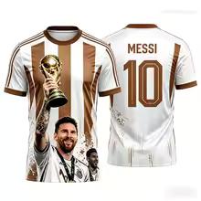 Herren Sommer Weiches Messi Fußball Grafik T-Shirt Kurzarm Lässig Sport Trikot Kinder Jungen Oberteile Street Tägliche Kleidung