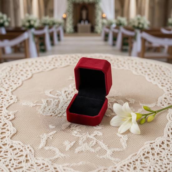Velvet Ring Box, Small Portable Jewelry Gift Box, with Soft Lining Anti-Scratch Design, Ring Case for Wedding, Engagement, Proposal