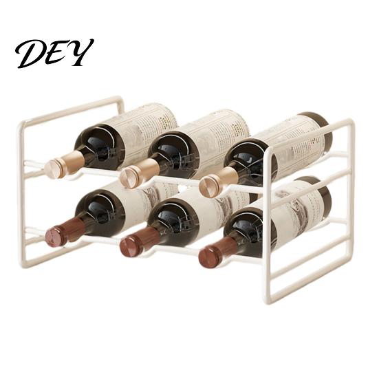 Desktop Bottle Rack Iron Wine Rack, Curved Grooves, Countertop Cabinet Storage Shelf, Compact Stand Metal Holder, for Kitchen Cupboard And Pantry Home