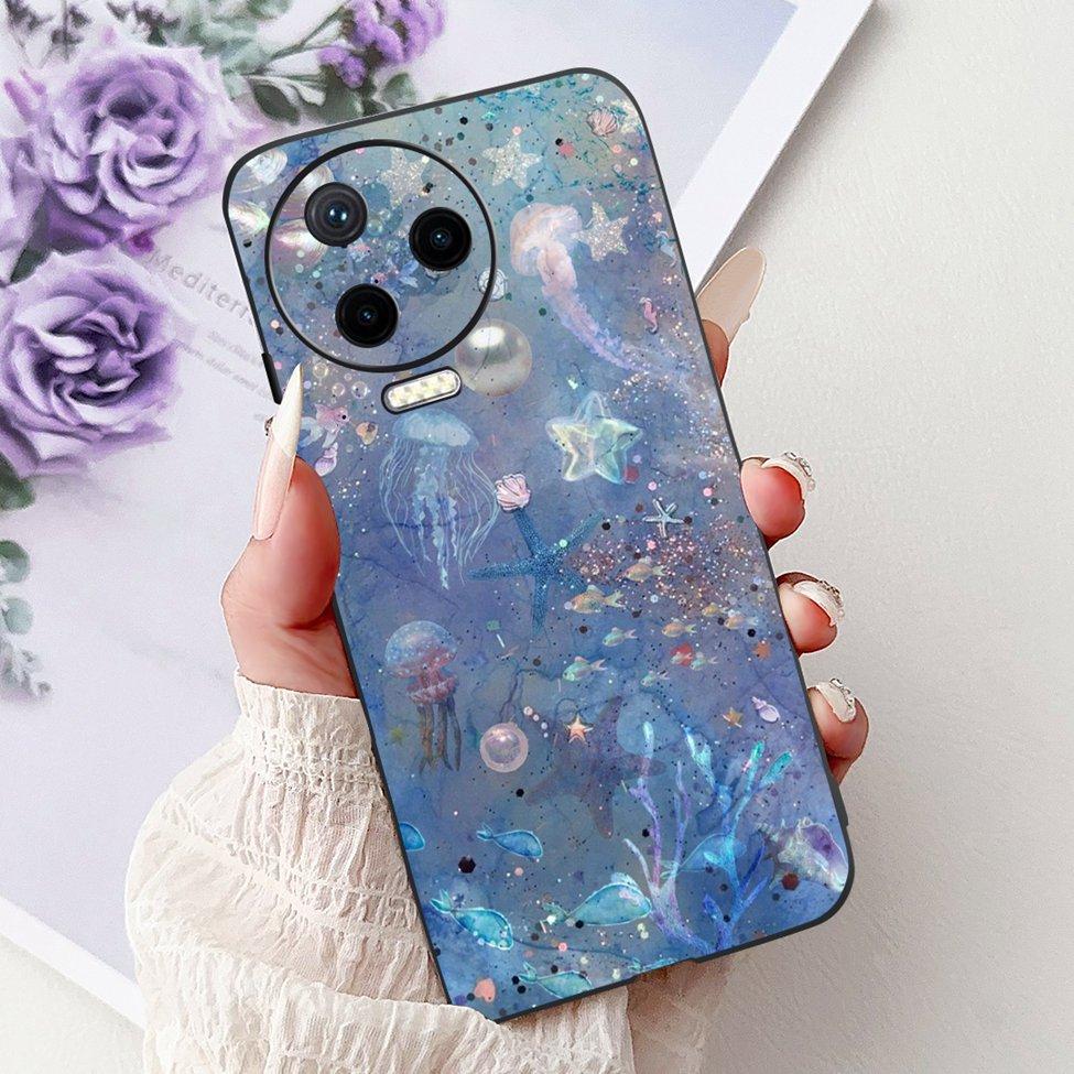 For Infinix Note 12 Pro 4G Case X676B Silicone Cute Cat Fashion Flowers Painted Cover For Inifnix Note 12 Pro Phone Case Bumper