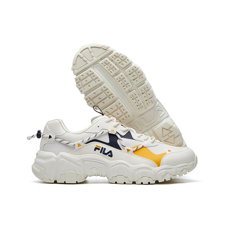 New FILA Cat Claw Low Top Casual Shoes Men's White Blue Yellow F12M114111FGN