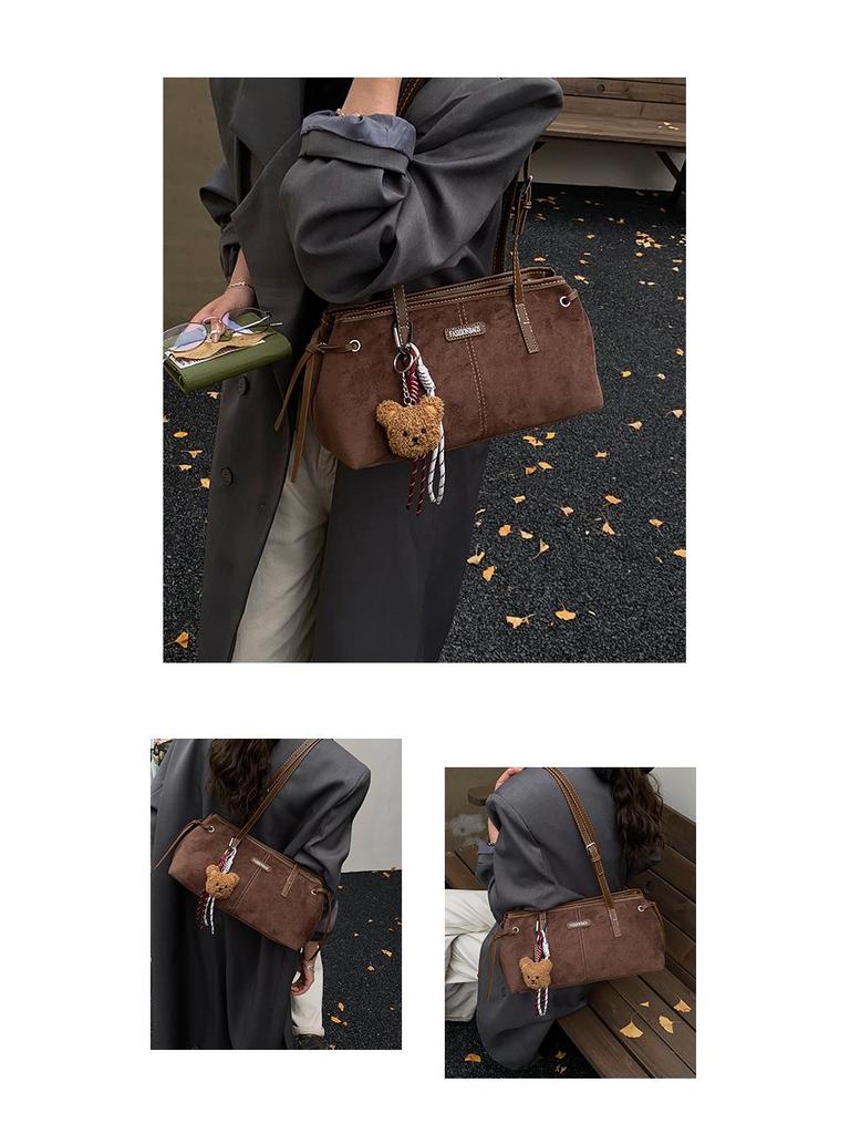 Women's Retro Minimalist Underarm Bag - 2025 Autumn/Winter Fashion, Large Capacity Handbag for Commute