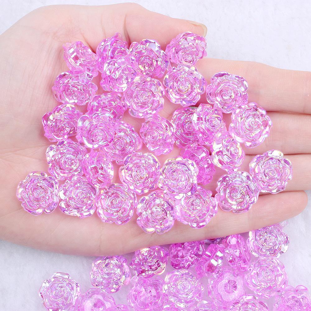 Solid Color Resin Rose Pearl Stickers for DIY Phone & Jewelry Accessories