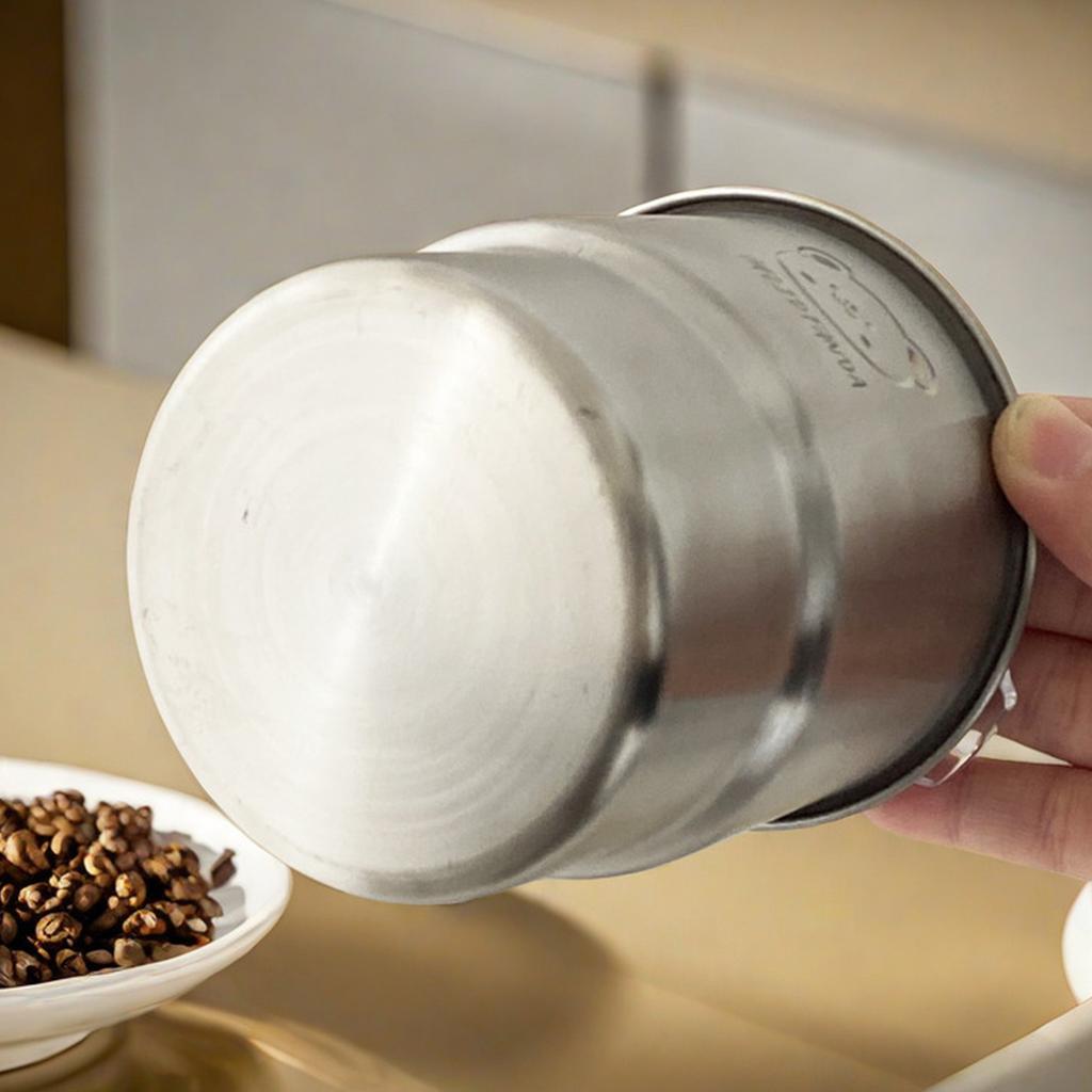 304 Stainless Steel Water Cup With Lid Outdoor Camping Tea Coffee Mug 400ML Portable Reusable Drinkware Step Cup