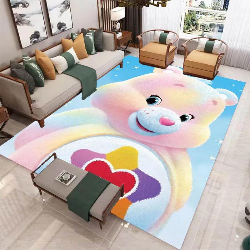 MINISO Cute C-Care Bears Printed Carpet Kitchen Mats Non -slip Carpet Outdoor Carpets Area Rug Bedroom Decor Birthday Gift