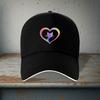 Rainbow Heart Cat Print Polyester Baseball Cap Adjustable Casual Sport Hat