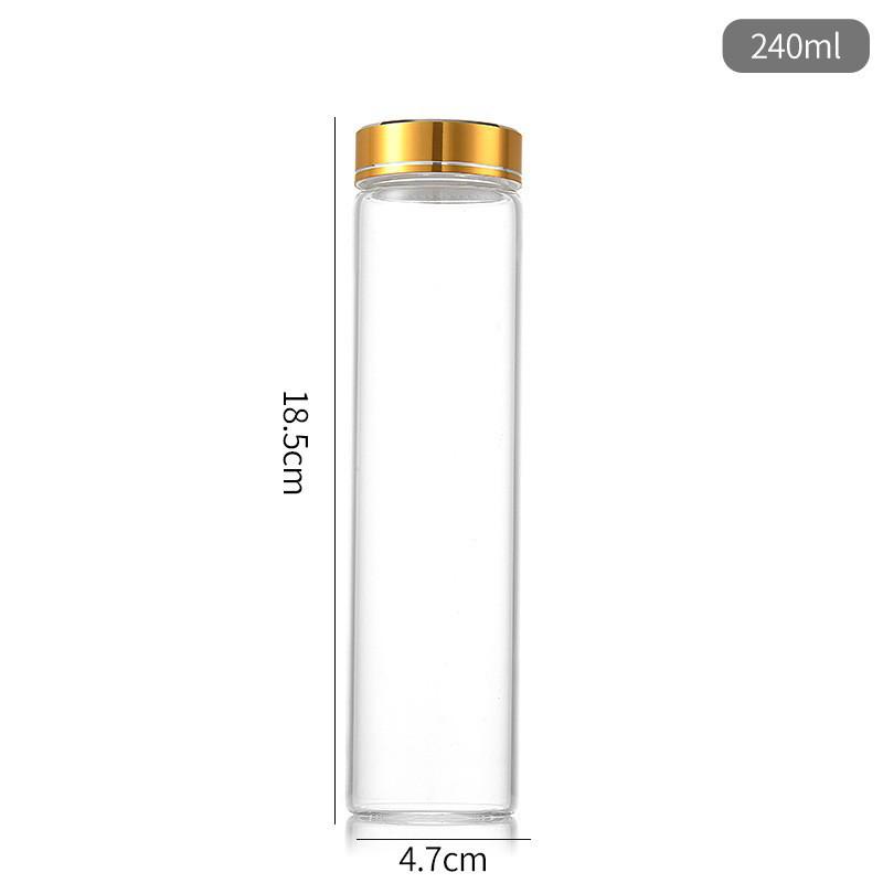 47mm Gold Cap Glass Bottle for Cordyceps, Agarwood, Medicine, Candy, Wish, or Drift.