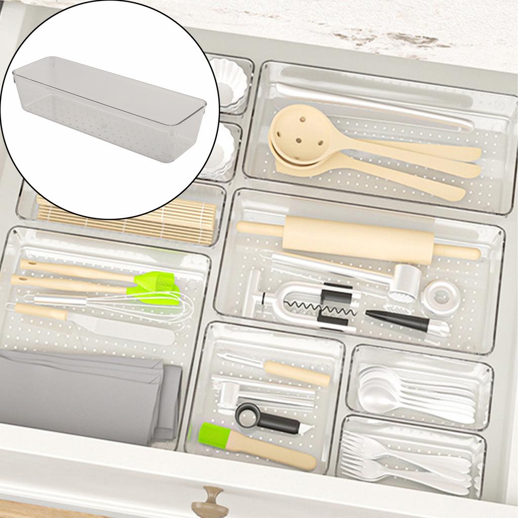 Acrylic Drawer Organizer with Non Slip Base Perfect Storage Solution for Makeup Kitchen Bathroom and Office Items