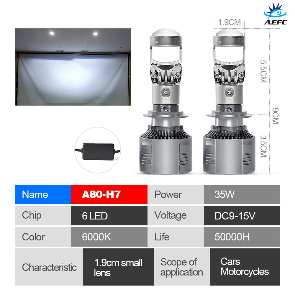 

A80 A82 M01K Автомобильная светодиодная фара H4 H7 Маленькая линза Дальний и ближний свет Интегрированная Автомобильная Мотоциклетная Универсальная