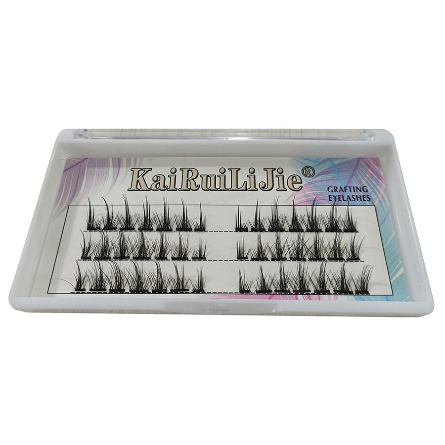 Comic Little Devil Self-Grafting False Eyelashes - Segmented Barbie Style for Women