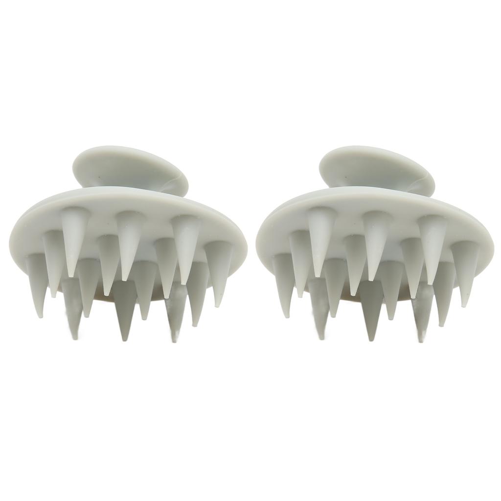 2pcs Silicone Hair Washing Scalp Massager Itch Relief Dandruff Removal Gray Shampoo Brush for Men Women