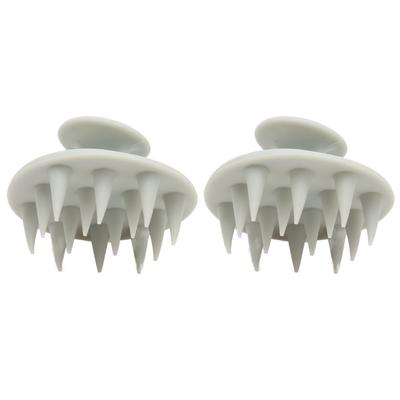 2pcs Silicone Hair Washing Scalp Massager Itch Relief Dandruff Removal Gray Shampoo Brush for Men Women