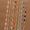 1Meter 6mm Colorful Crystal Beads Beaded Chain Glass Bead Necklace Chain Findings for DIY Bracelet Jewelry Making Supplies