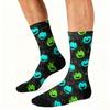 Unisex Breathable Mid-Calf Socks with Halloween Print Comfortable Fit Stretchy Fabric for Everyday Wear and Seasonal Use