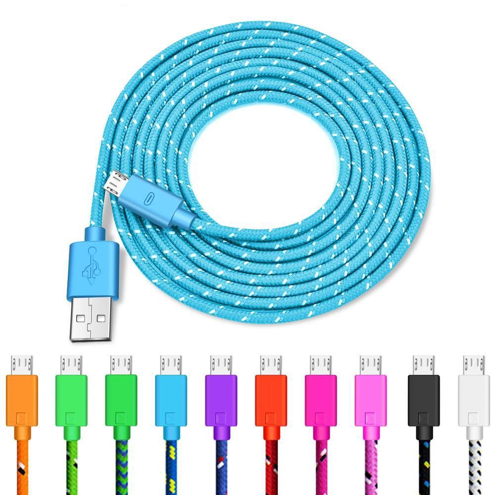 USB Cable Braided Nylon Data Cable Fast Charging Mobile Phone Charger Wire USB Micro USB Cable