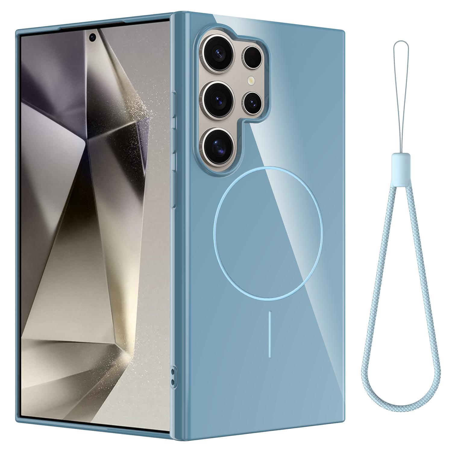 

Для Samsung Galaxy S23 Ultra Магнітний чохол Сумісний з MagSafe TPU Задня кришка телефону зі шнурком Blue