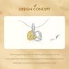 Bamoer 925 Sterling Silver Heart-shaped Leaf Pendant Fit for Women DIY Bracelet & Bangle Plated Gold Heart Charms Fine Jewelry