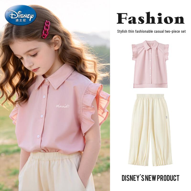Disney Girls Flutter-Sleeve Shirt & Tapered Pants Set 160