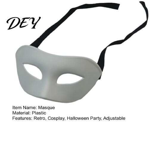 Decorative Party Face Shield Masquerade Masque for Men Women, Venetian Half Durable Plastic Mardi Gras, Ball Proms, Halloween Costume Reusable