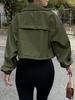 2025 Women's Autumn Solid Color Short Zipper Trench Coat