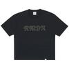 Waffle PaTched Crop T shirT   Black