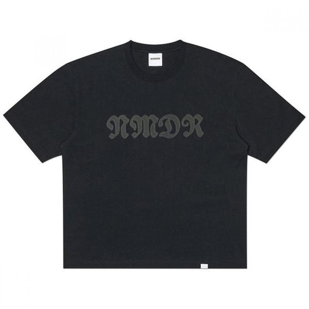 Nomanual Waffle PaTched Crop T shirT   Black S