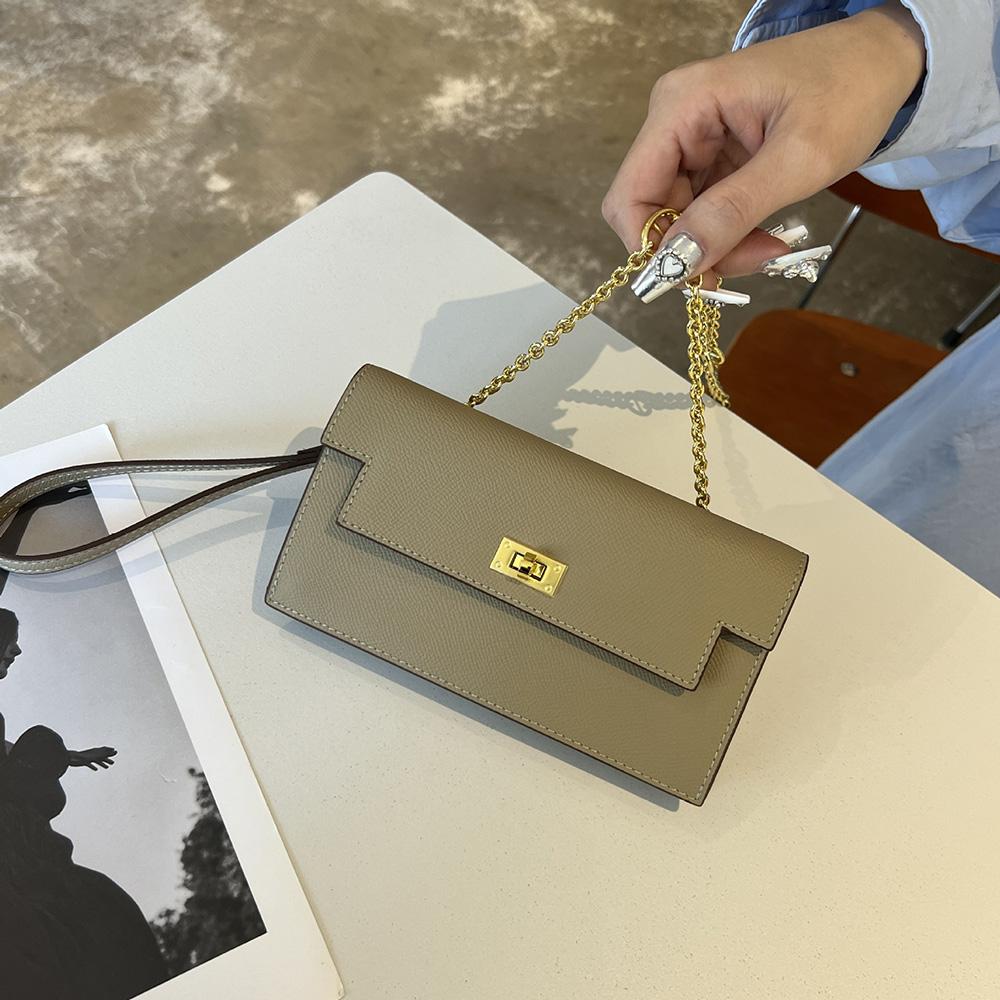 

Роскошные женские сумки через плечо из натуральной кожи, маленькие цепочки с замком-вертушкой, сумка через плечо, текстурированная мини-сумка из коровьей кожи, кошелек WOC без логотипа легкие хаки