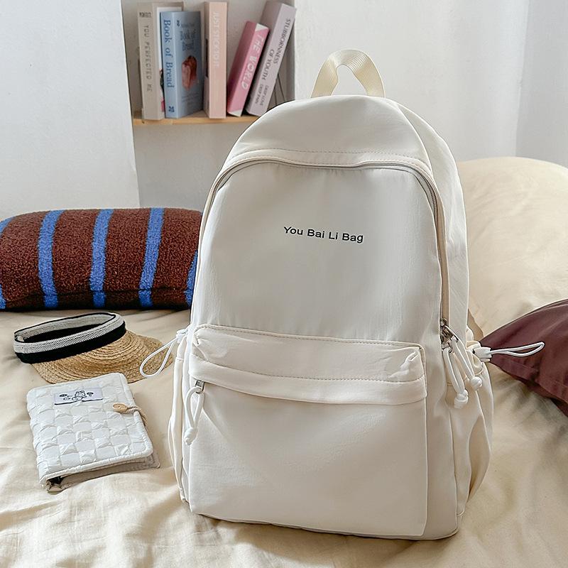 School bag, female college student girl, simple large-capacity backpack, junior high school student, high school student travel backpack